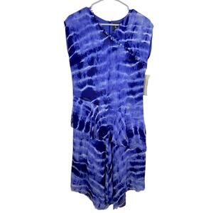 NWT Nicole Miller  Collection Tie-Dye Print Midi Length Dress Size XL Asymmetric